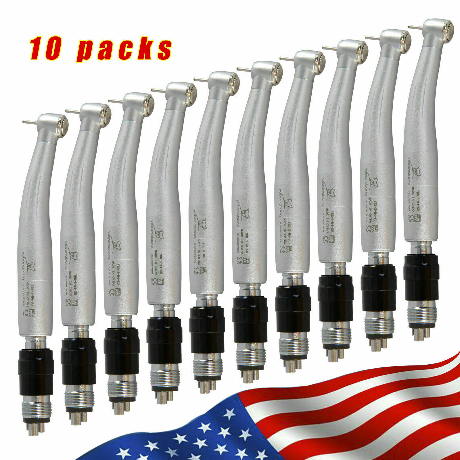 10 NSK Style Dental High Speed Turbine Handpiece with Quick Coupler Swivel 4Hole