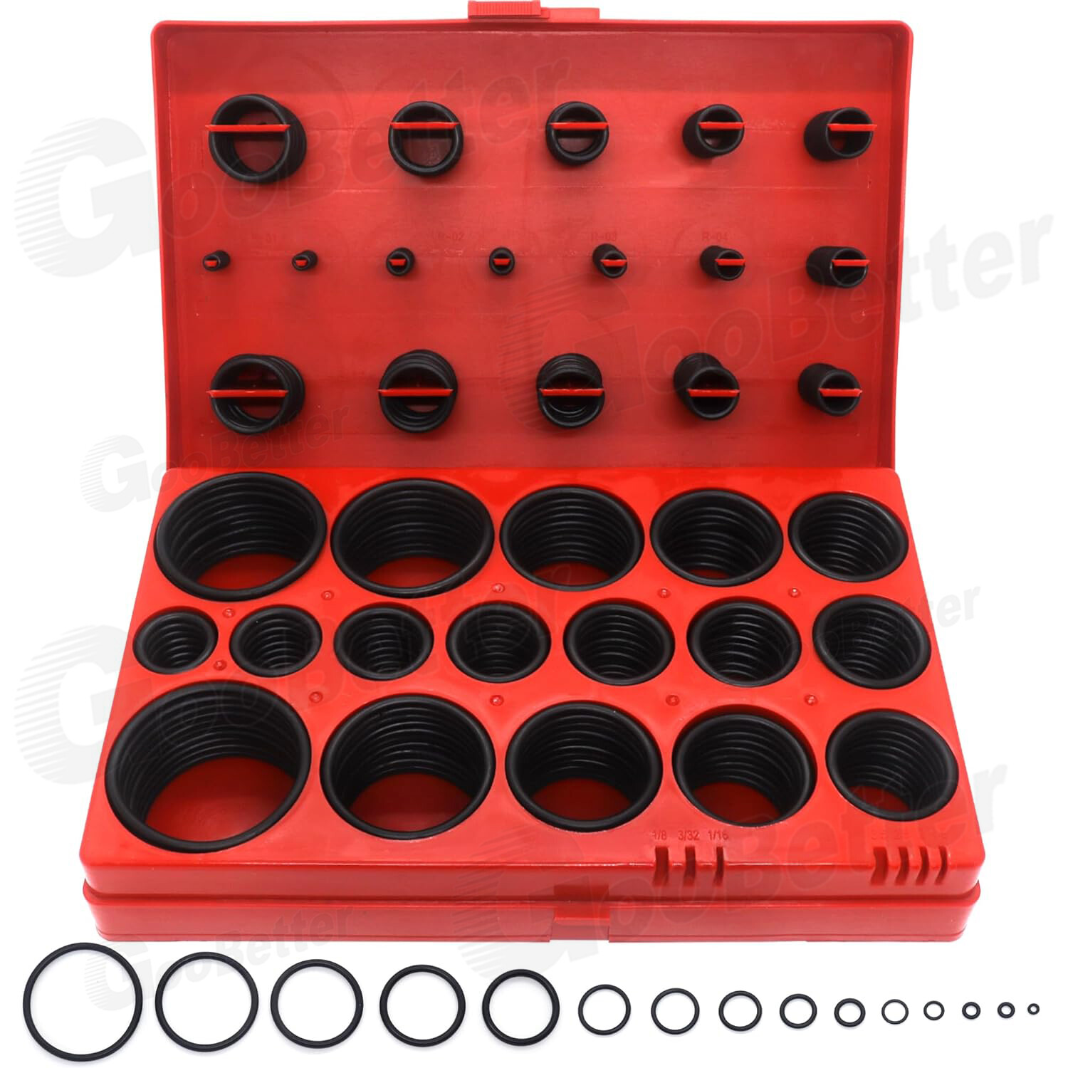 419 PCS Universal O Ring Assortment Set Metric Oil Proof Kit 32 Size O-Ring Case