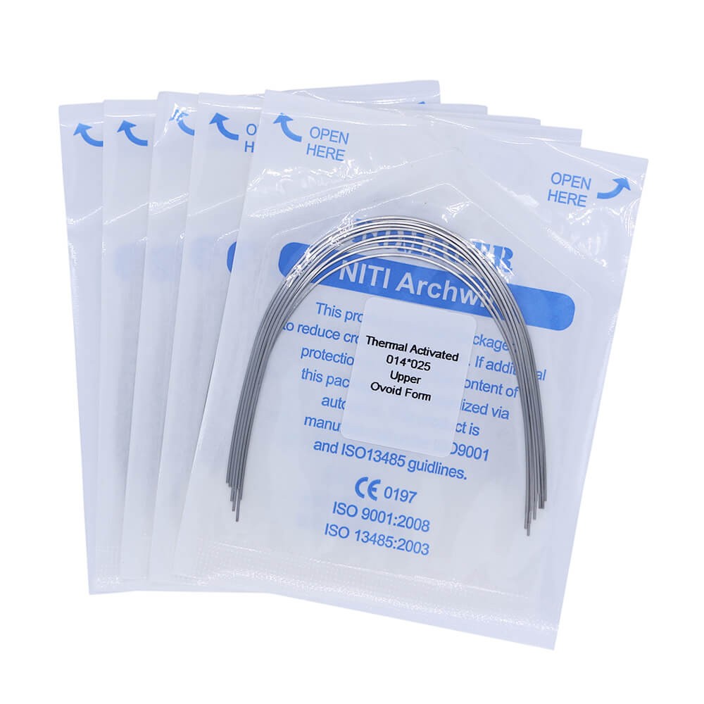 50×Dental Orthodontic Niti Thermal Activated Rectangular Arch Wires 14×25 Upper