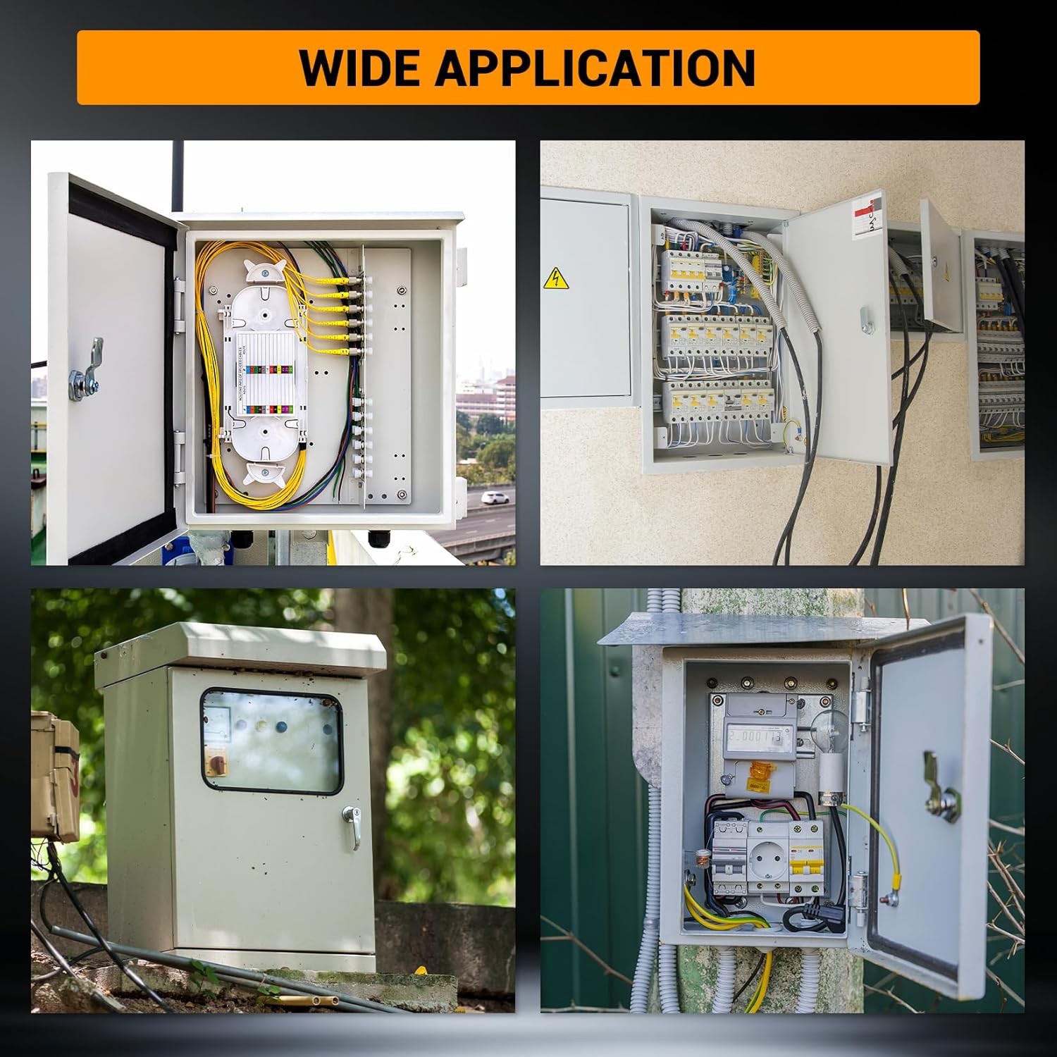 12″-24″ Waterproof Electrical Box IP66, Titanium Steel, Lockable, Rust-Resistant