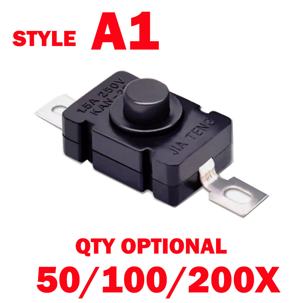 50/100/200x KAN-28 Flashlight Switch AC 250V 1.5A Self-Lock Push Button Switchs