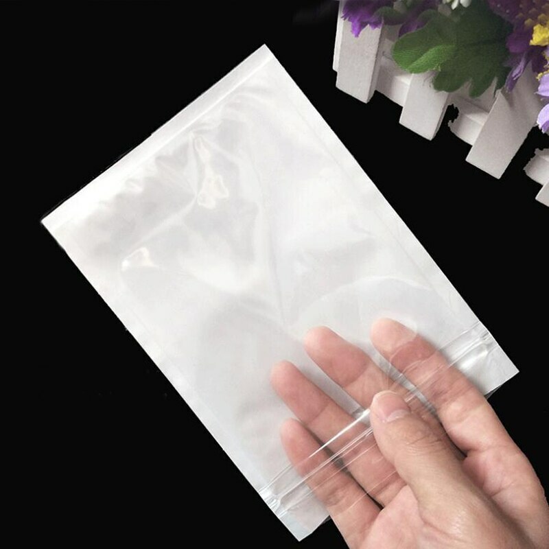 Retail White / Clear Plastic Zippered Plastic Bags with Hang Hole Pouches