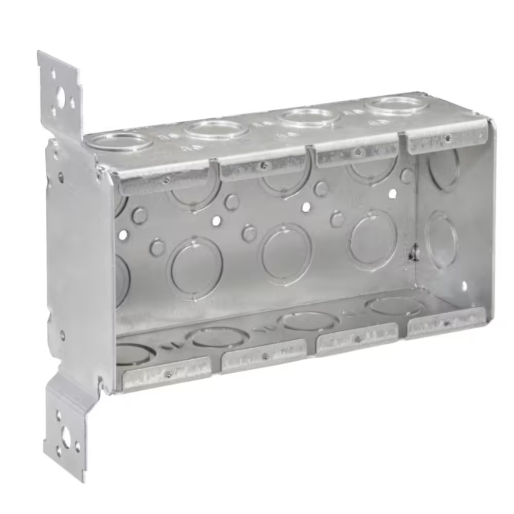 2-1/2 In. D Steel Metallic 4-Gang Welded Switch Box with 18 Cko’S and F Bracket,