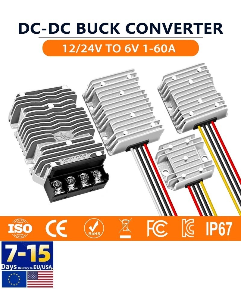 DC DC Buck Converter 12V/24V To 6V 10A 20A 30A 40A 50A Step Down Voltage Reducer