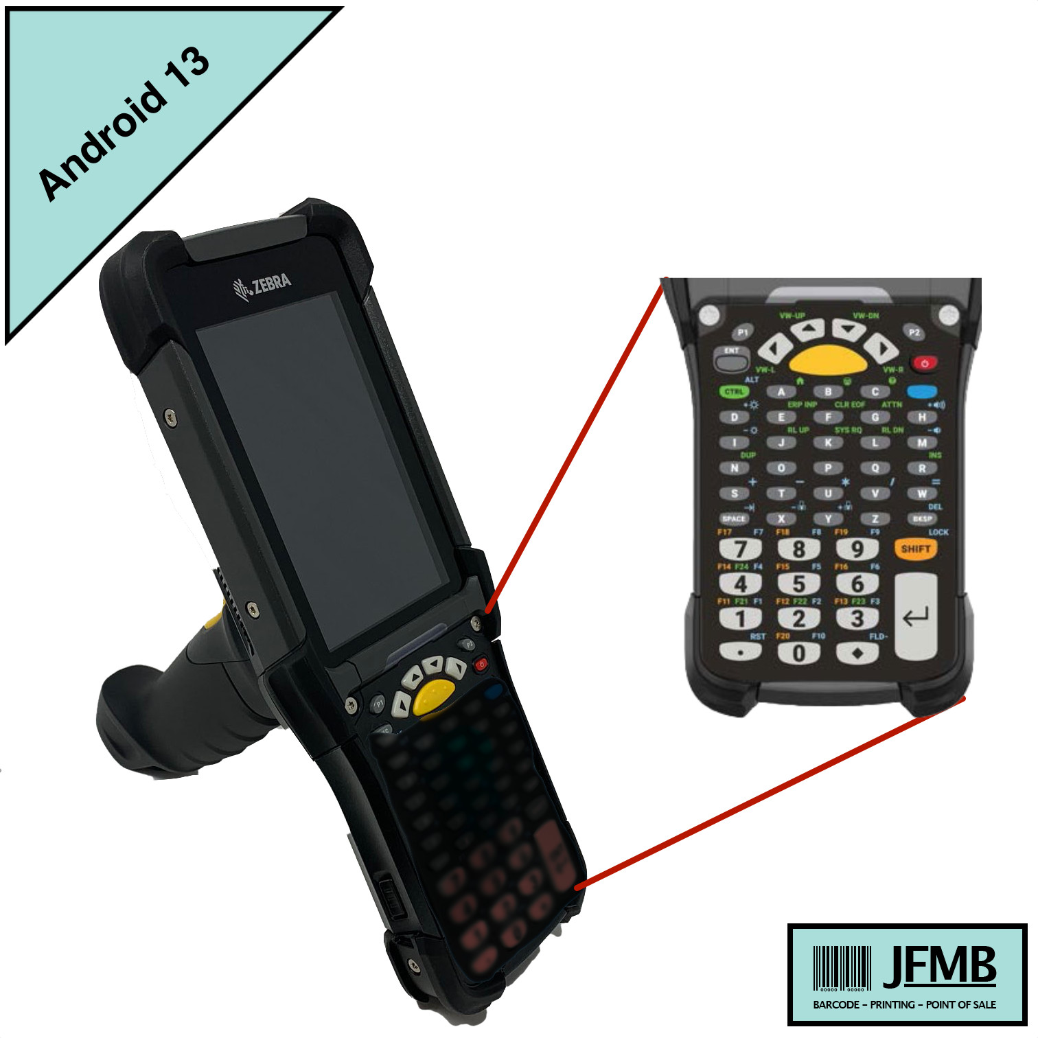 NEW Zebra MC930B-GSEHG4NA Mobile Barcode Scanner 1D/2D Long Range 58 Android 13