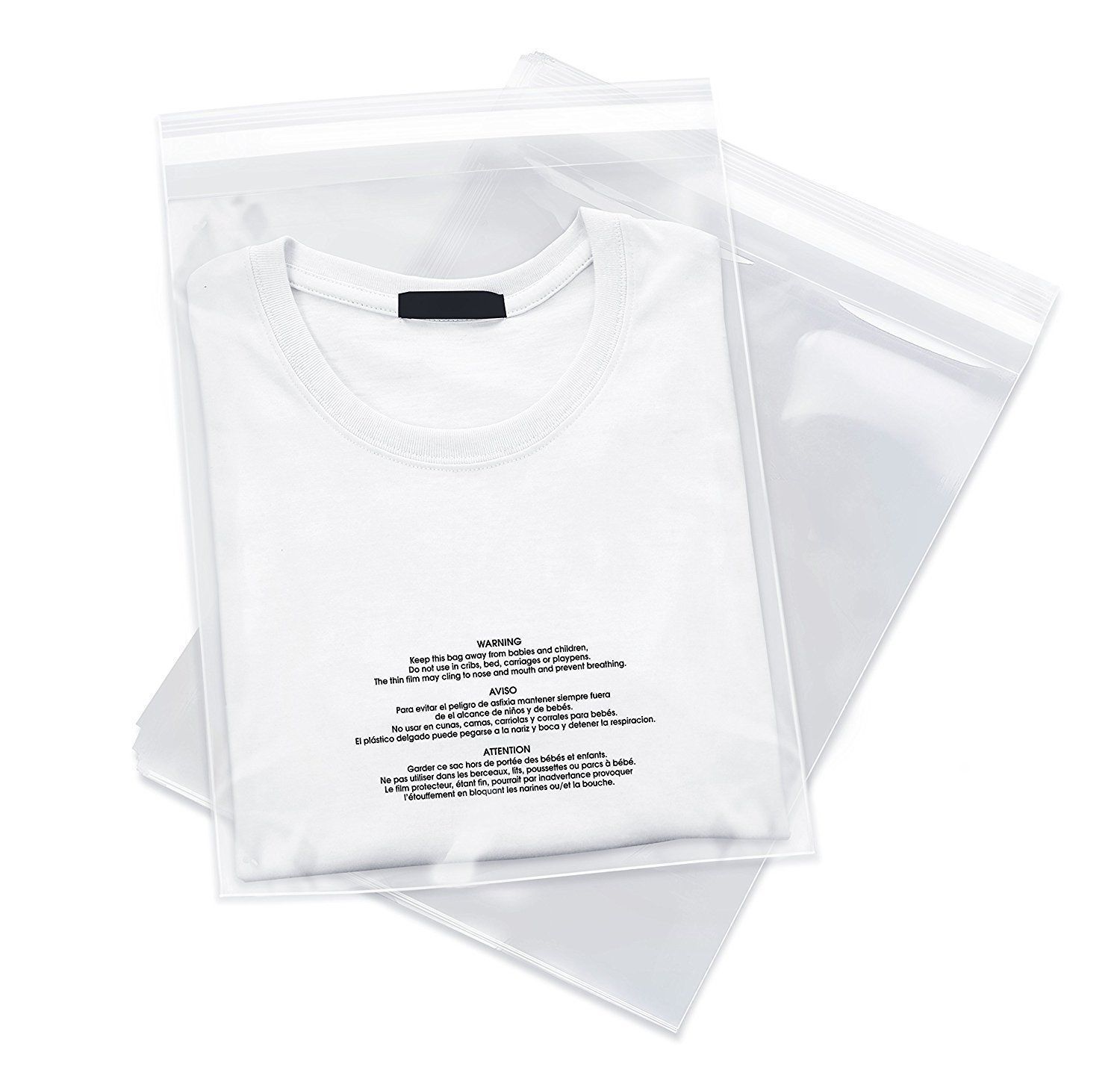200 8×10 Poly Bags Resealable Suffocation Warning Clear Bag 1.5 mil 100 x 2
