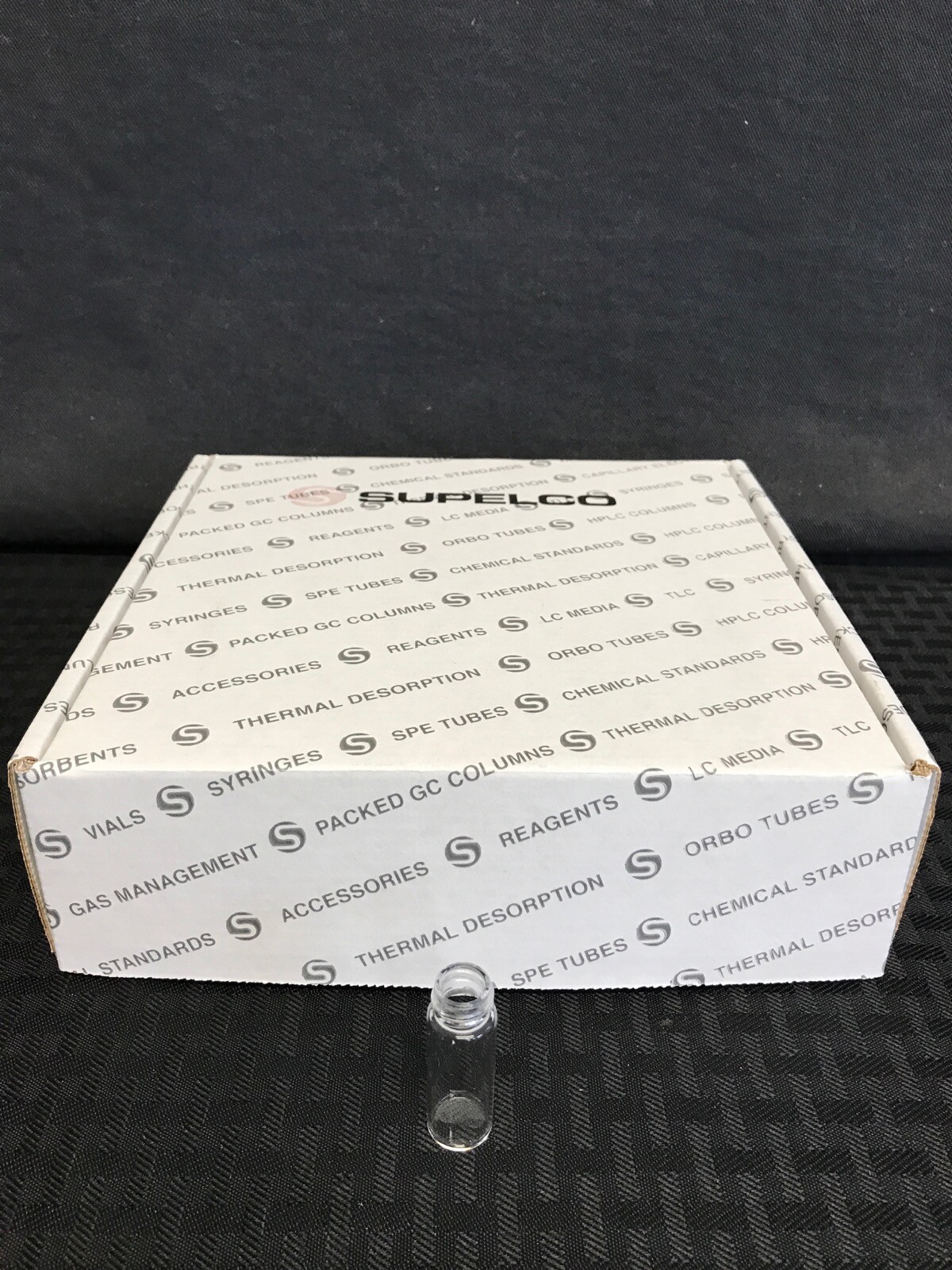 (100) SUPELCO 4mL Clear Glass AutoSampler Vials No 13-425 Screw Cap 8mm ID 27111