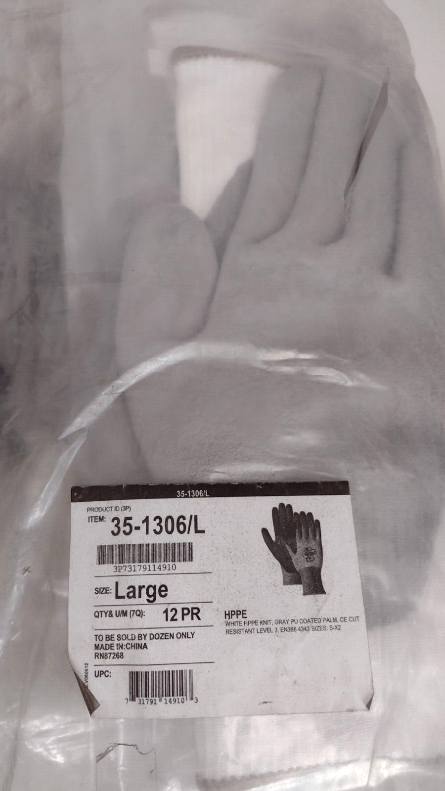 24 pcs 12 Pk NEW MAJESTIC Watchdog 35 1306 ANSI A2 Cut Resistant Gloves L Large