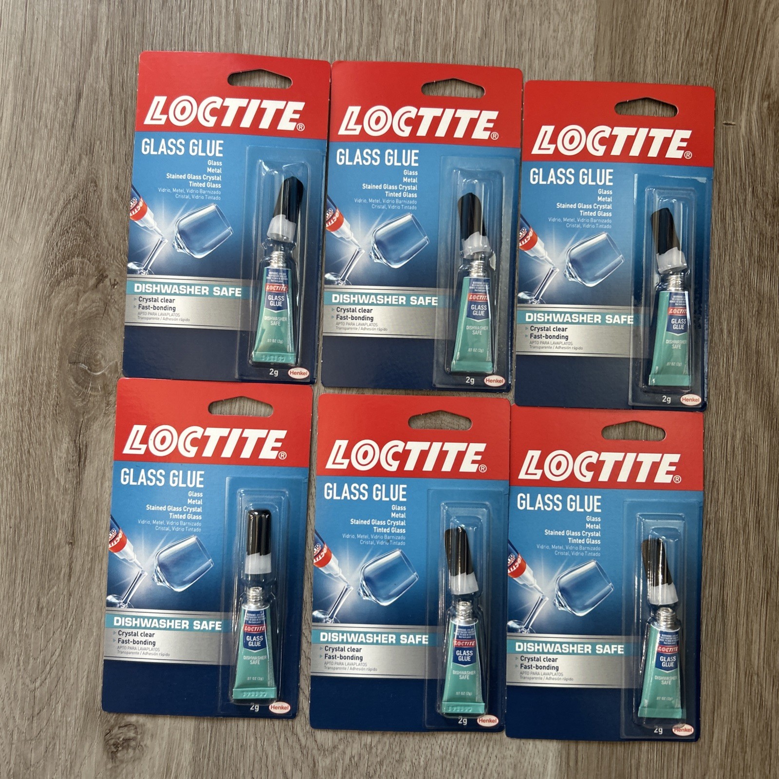 Loctite Glass Super Glue 6 Pak Clear Dishwasher Safe Metal Stained Tinted 233841