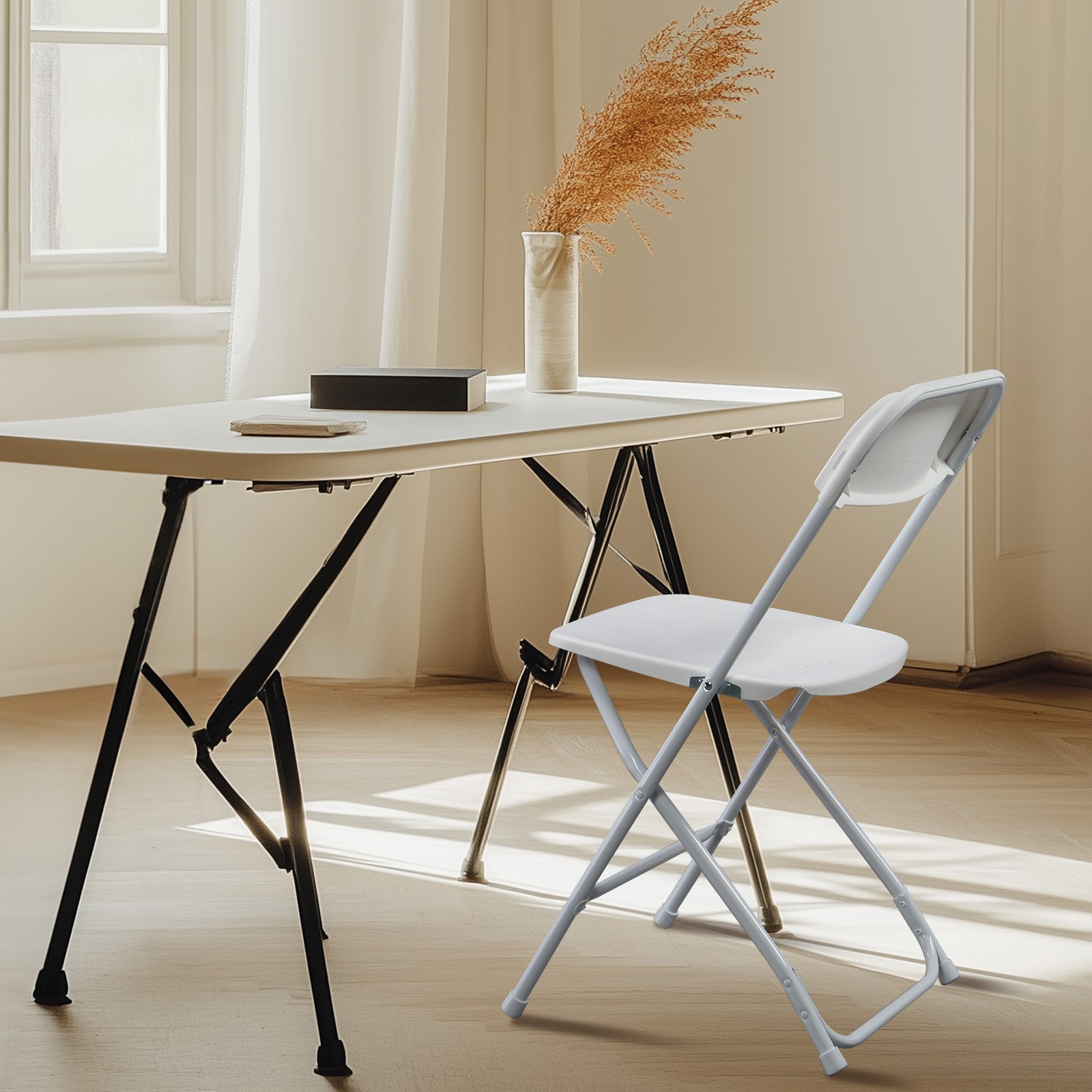 6-10PCS Wedding Party Event Quality Commercial Plastic Stackable Folding Chairs