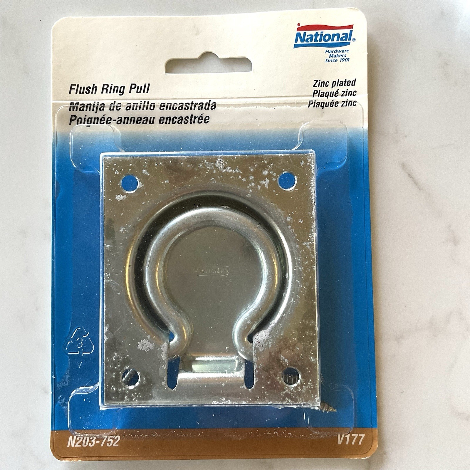 National Flush Ring Pull, Zinc Plated USA Brand New NOS 3-3.5 In #V177