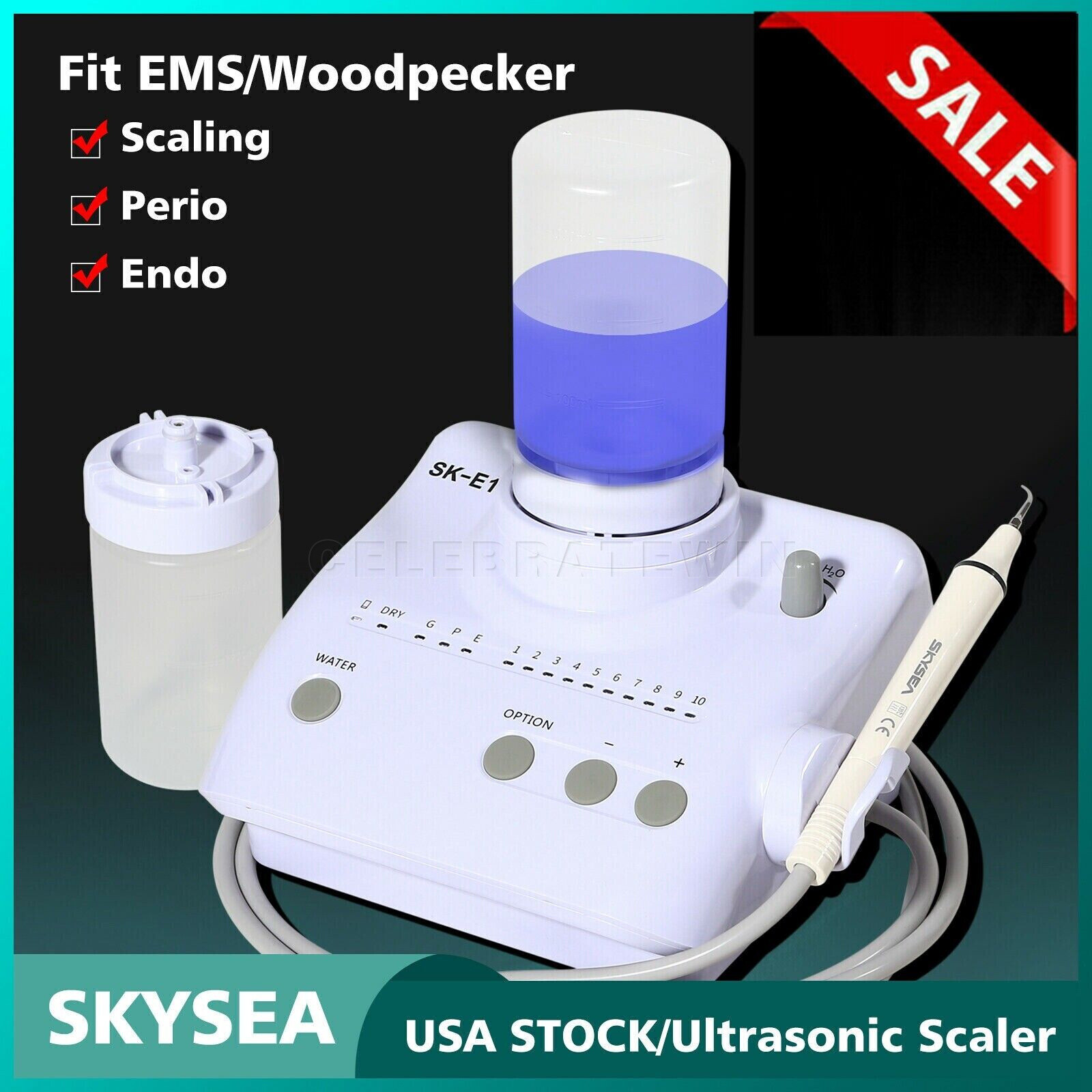 Fit Cavitron Dental Ultrasonic Scaler Machine 2 Bottles with EMS Handpiece Tips