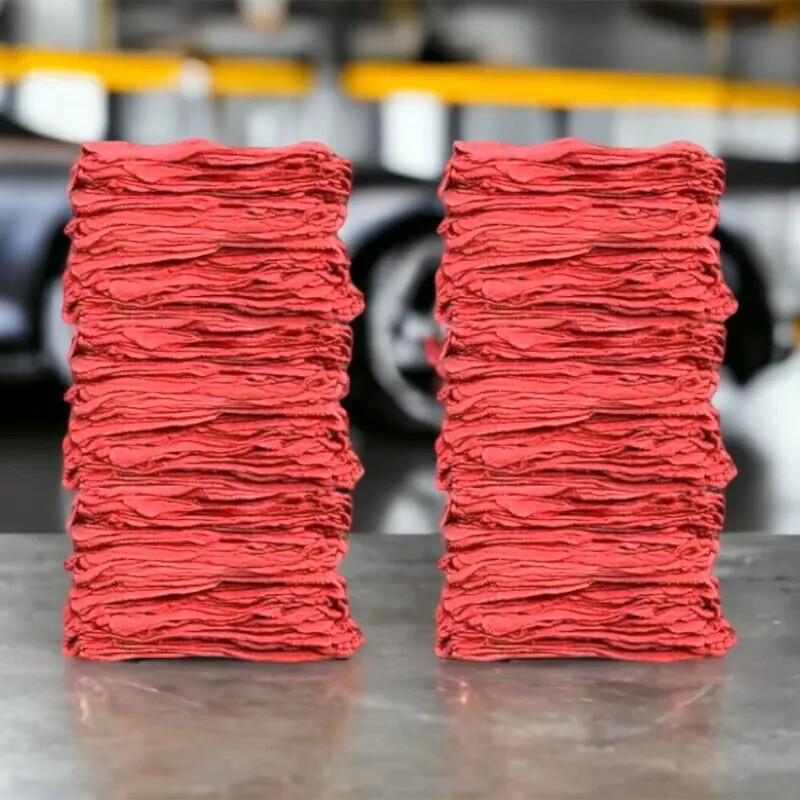 2500 Pieces Red Shop Towels Large 15×14 Cleaning Rags, Fast Free Shipping