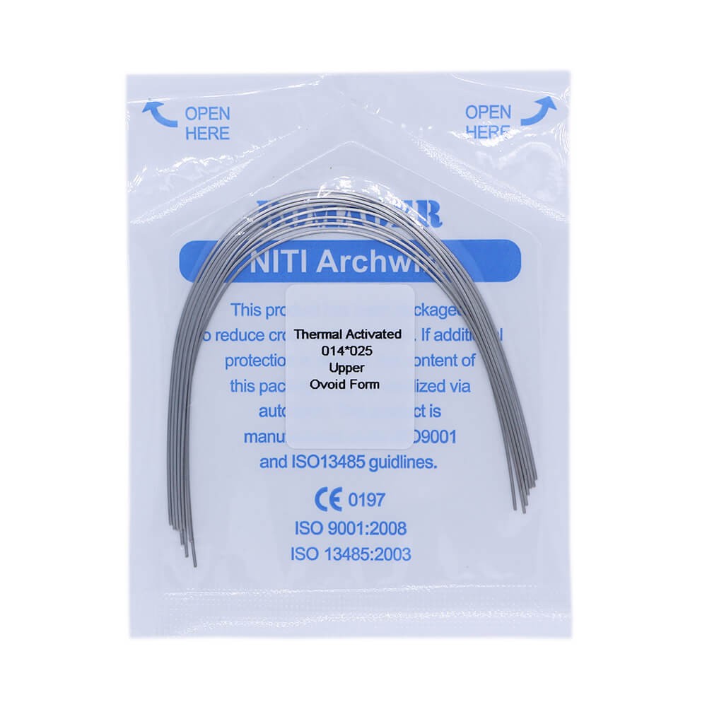 50×Dental Orthodontic Niti Thermal Activated Rectangular Arch Wires 14×25 Upper