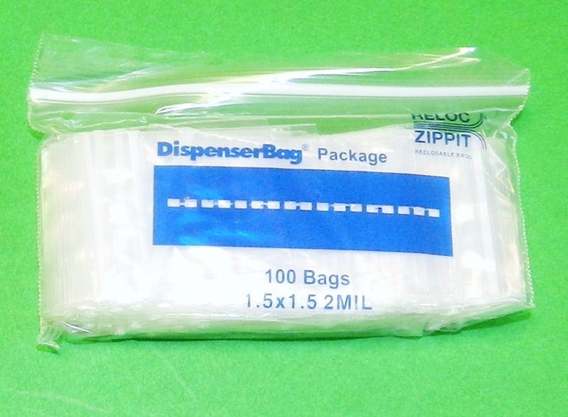 100 Reloc Zippit Bags 1-1/2″X1-1/2″ Clear Poly Baggies 1.5×1.5 Bag Reclosable