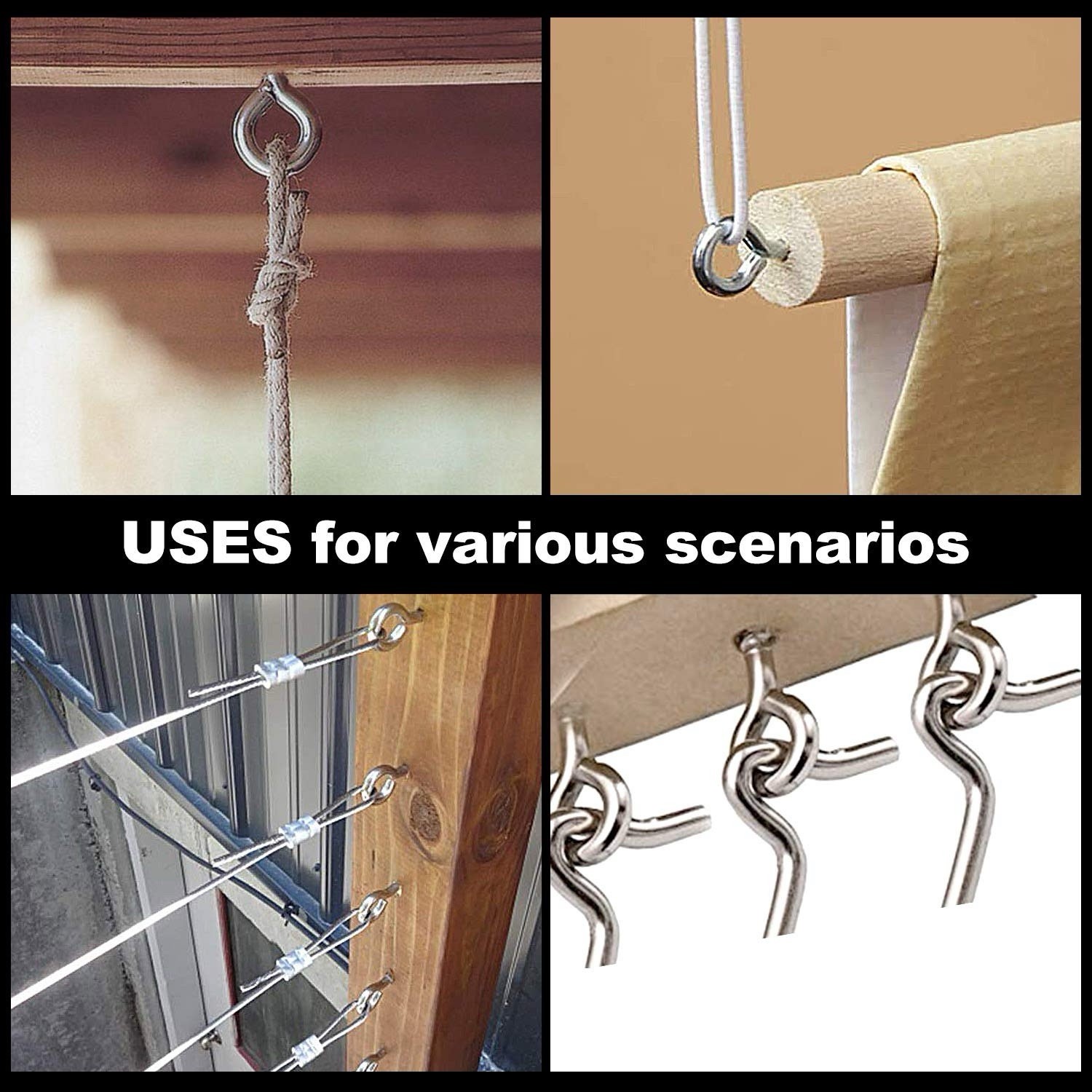 2.5 Inch Heavy Duty Eye Hooks 20 Pack Stainless Steel Eye Screws Screw in Eye H