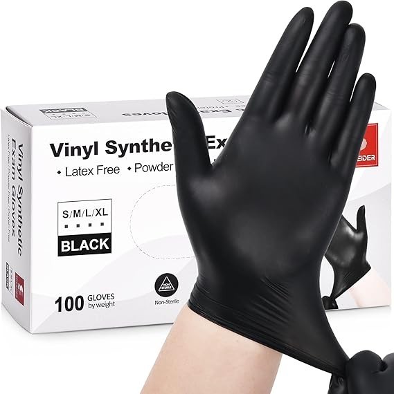 Schneider Vinyl Synthetic Exam Gloves, 4 Mil, Latex Free Disposable Gloves for L