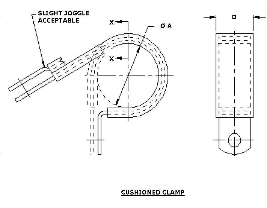 MS21333-97,NASM21333-97 Cushioned Metal Clamp Loop (Select Qty:5,10,25,50,100)