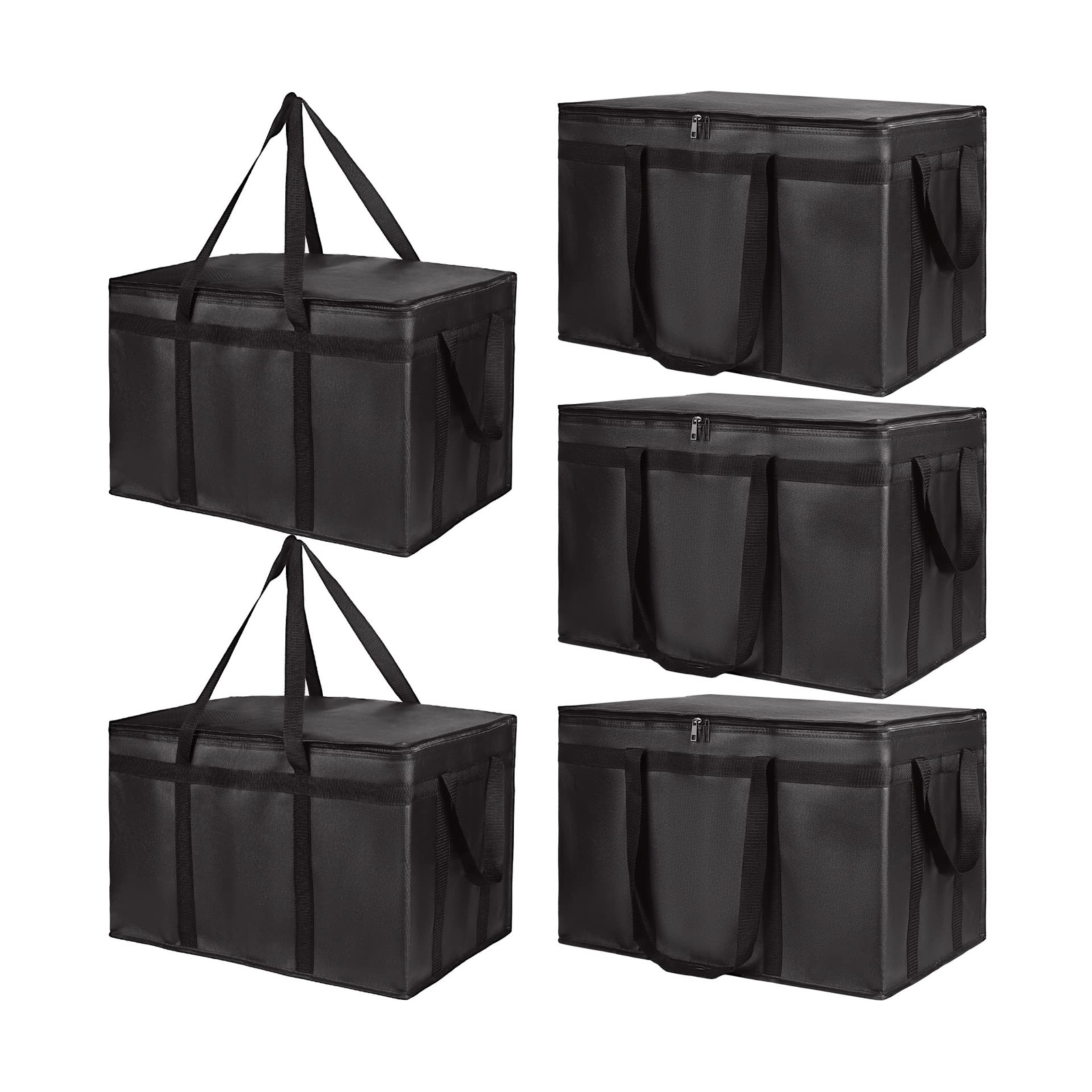 Bodaon 5-Pack Insulated Food Delivery Bag for Hot and Cold Meal, XXX-Large, G…