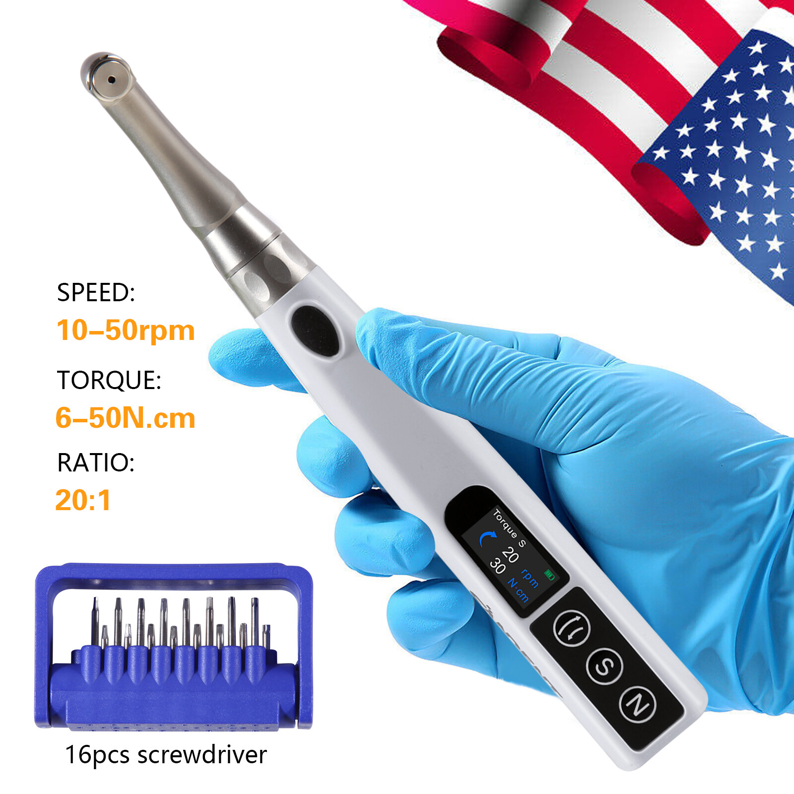 Dental Tools Wireless Universal Implant Torque Wrench Electric Driver Torque Kit