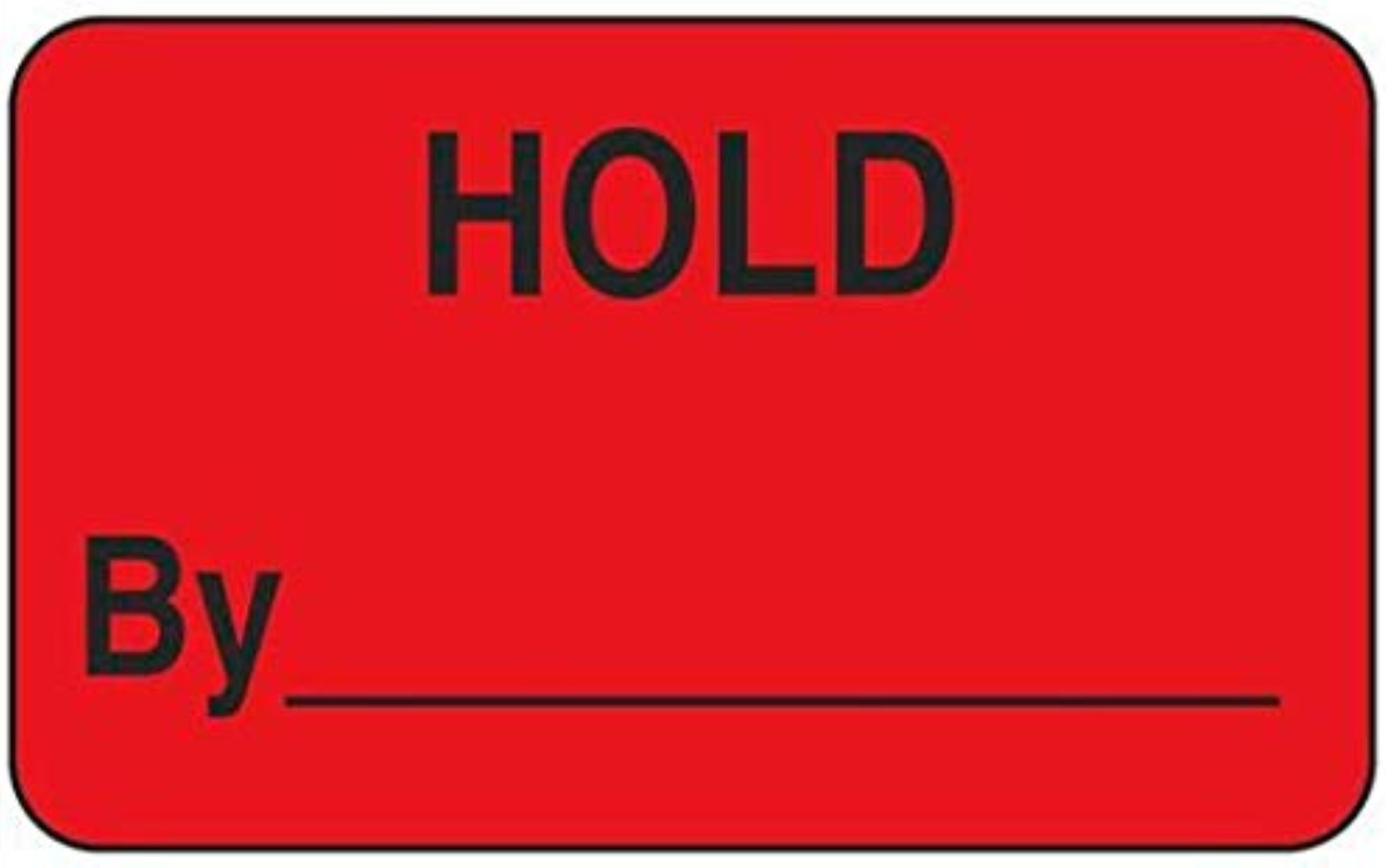 Hold By – Red Warehouse Inventory Sticker (2″x1.5″) 1 Roll 500 Labels