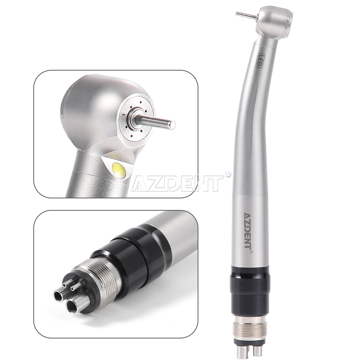 Dental LED E-generator LED Quick Coupler 4 way Spray Clean Head handpiece AZDENT