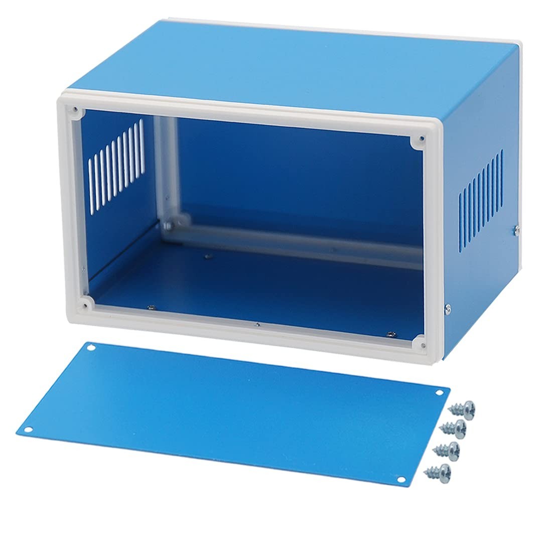 Electronic Enclosures Blue Metal Enclosure Project Case DIY Box Junction Case