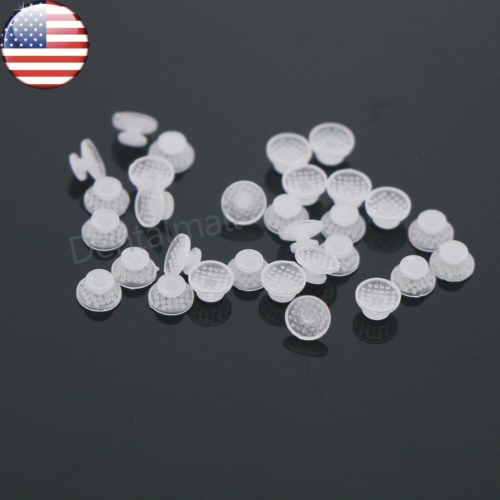 US 10Pcs/Pack Dental Orthodontic Clear Ceramic Lingual Button Bondable Mesh Base