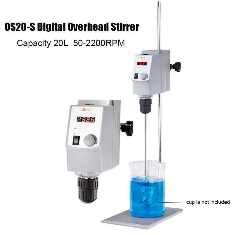 OS20-S 20L Electric LED Digital Overhead Stirrer Lab Mixer 50-2200RPM with Stand