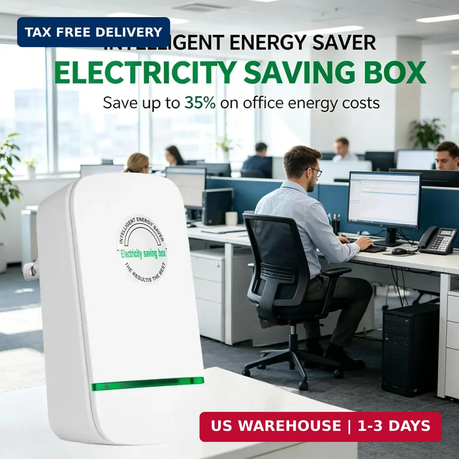 New Universal Energy-Saving Box, Reduce Electricity Bills, Plug-and-Play, Power