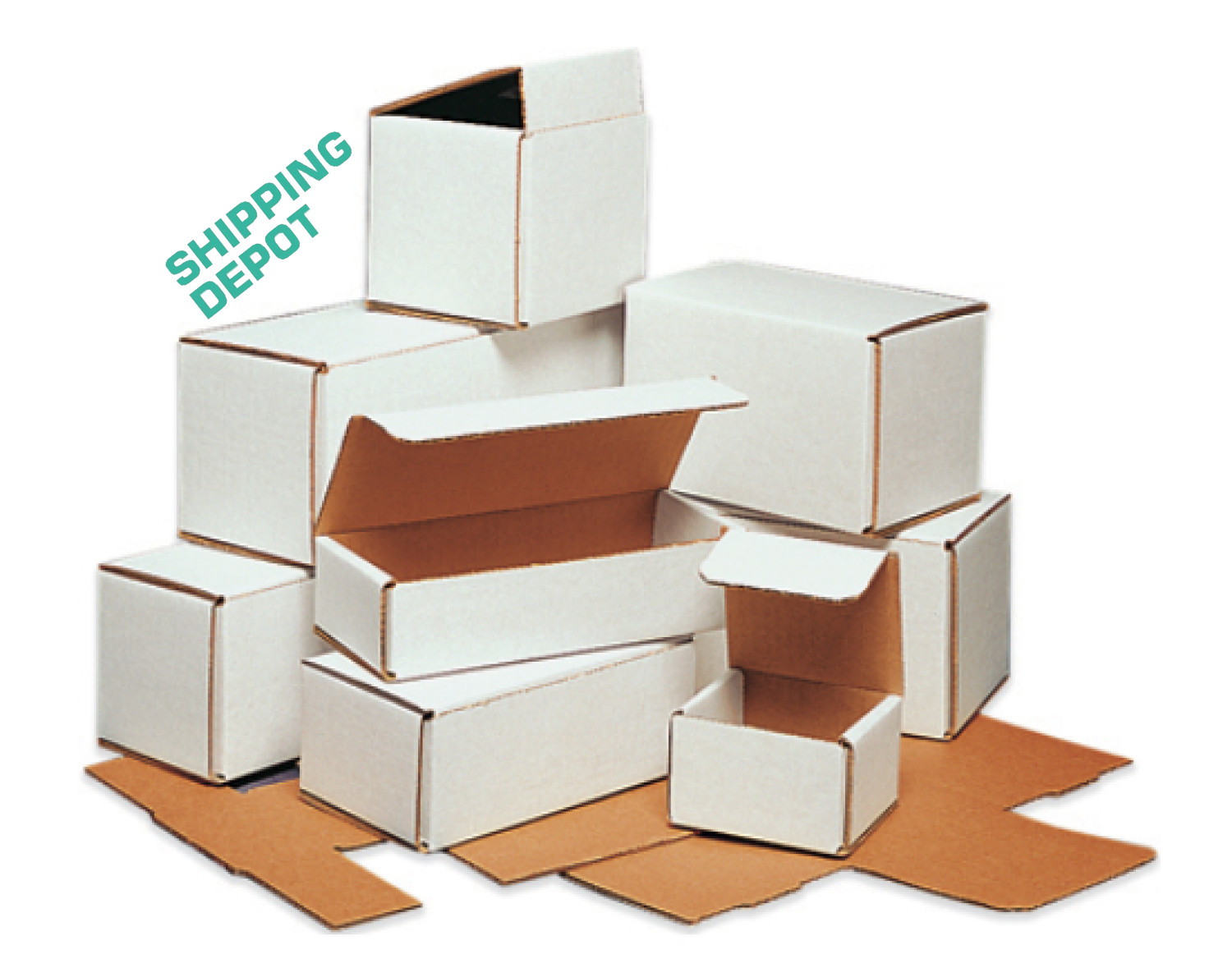 50 PACK 8 x 6 x 3″ White Corrugated Mailing Shipping Boxes 32B Folding Mailers