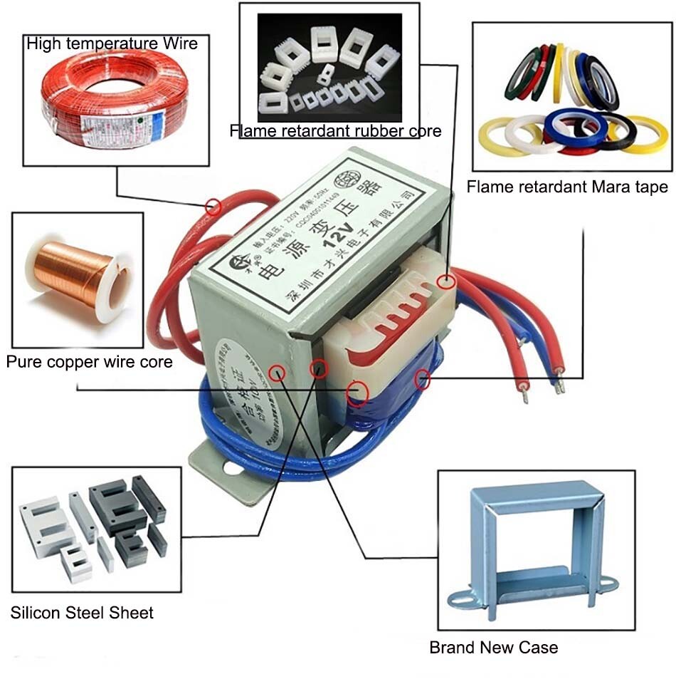 1W~100W Power Transformer AC 110V/220V/380V IN 6V-36V Out Single/ Dual Output