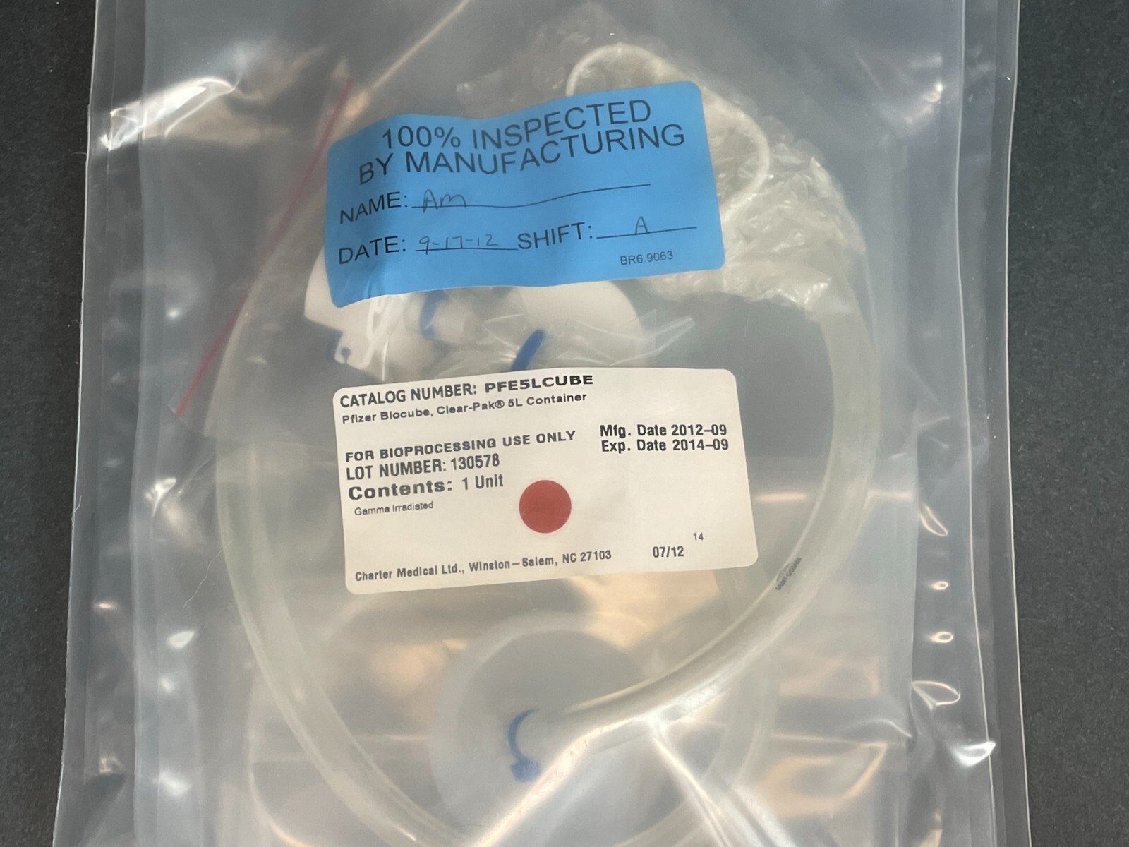 Charter Biocube 5L with Clear Pak Film Storage Container