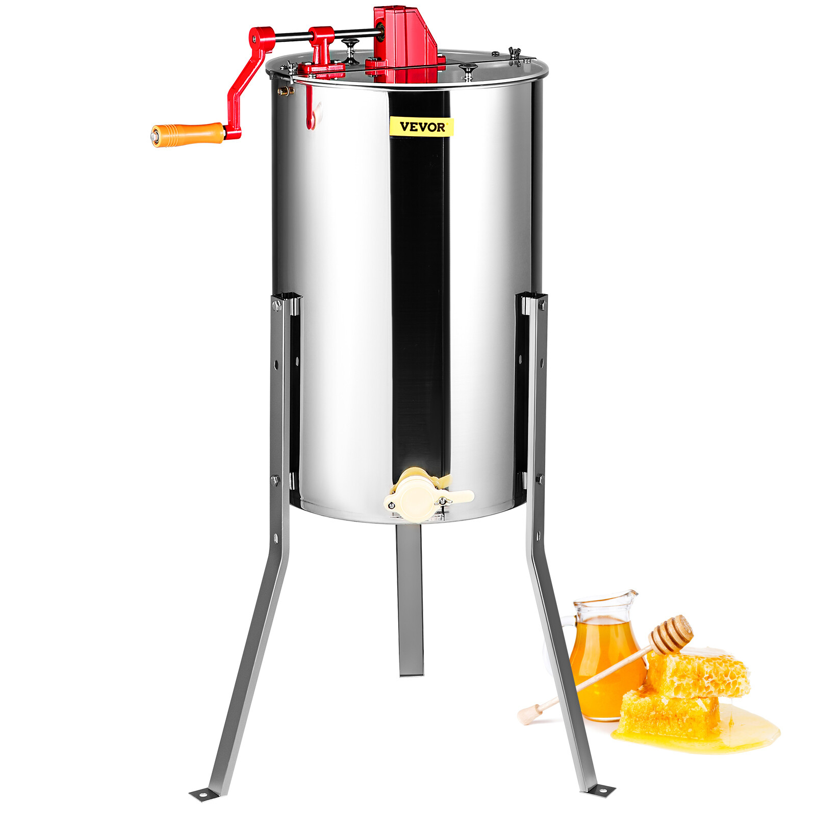 VEVOR Manual Honey Extractor Beekeeping Equipment 2/4 Frames Stainless Steel
