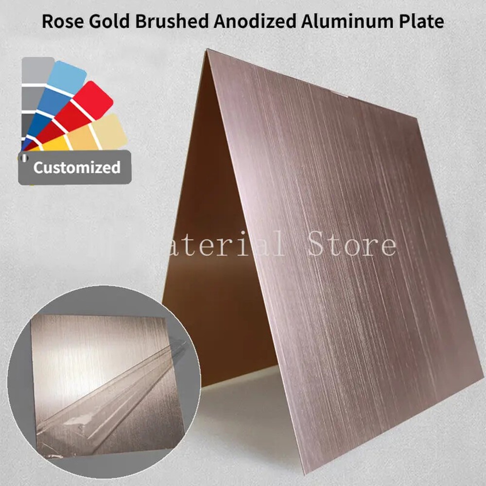 Rose Gold Brushed Anodized Aluminum Alloy Board Flat Plate CNC Metal Oxide Sheet