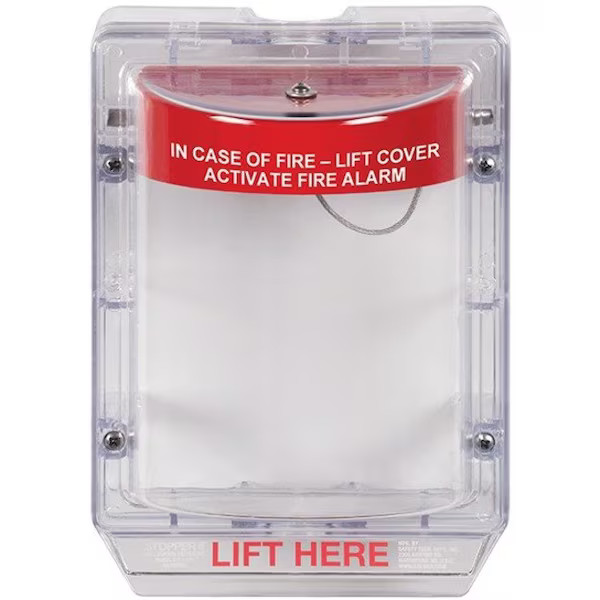 Fire Alarm Protective Cover, Polycarbonate, Surface Mount, 6 7/8 in W x 8 7/8 in
