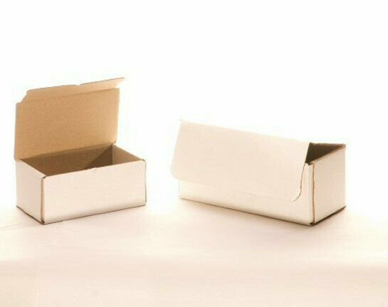 50 10 x 2 x 2 White Corrugated Mailers Die Cut Tuck Flap Boxes Free Shipping