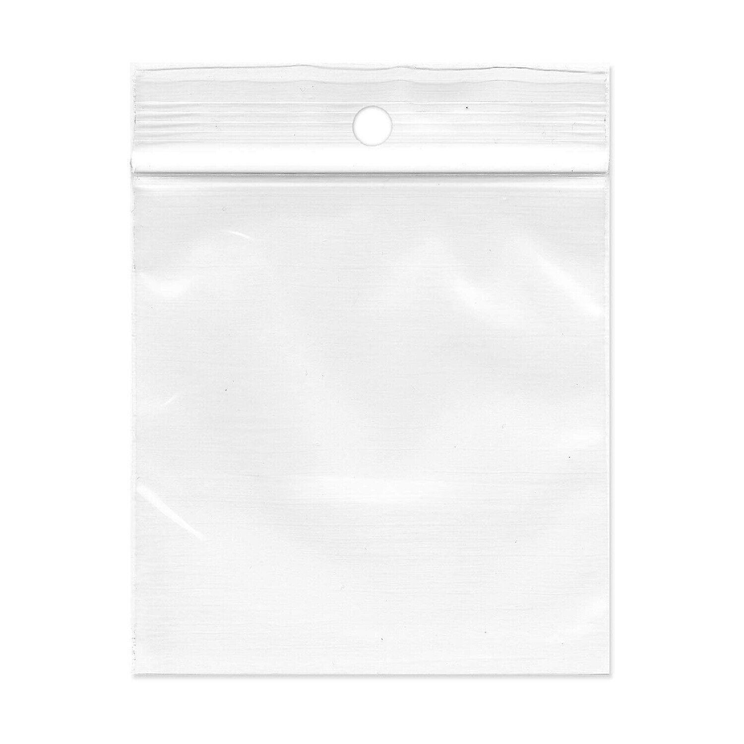 Zipper Reclosable Bag w/ Hang Hole 2 Mil 5″ x 8″ Plastic Polybags 1000 Pieces