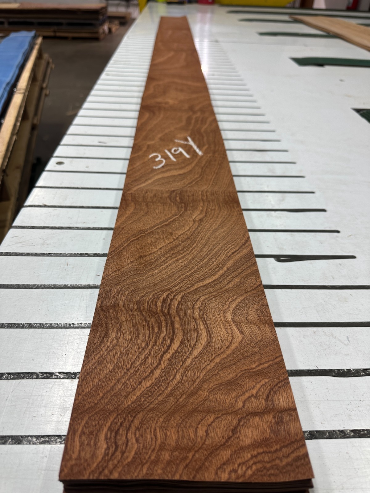 Mahogany Raw Wood Veneer 2 sheets 93” x 5” 319Y