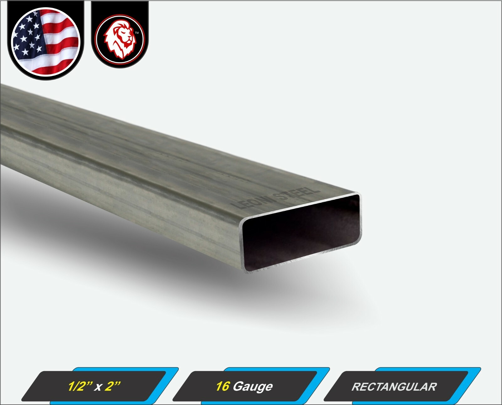 1/2″ x 2″ Rectangular Tube – Mild Steel – 16 gauge – ERW – 11″ inch long