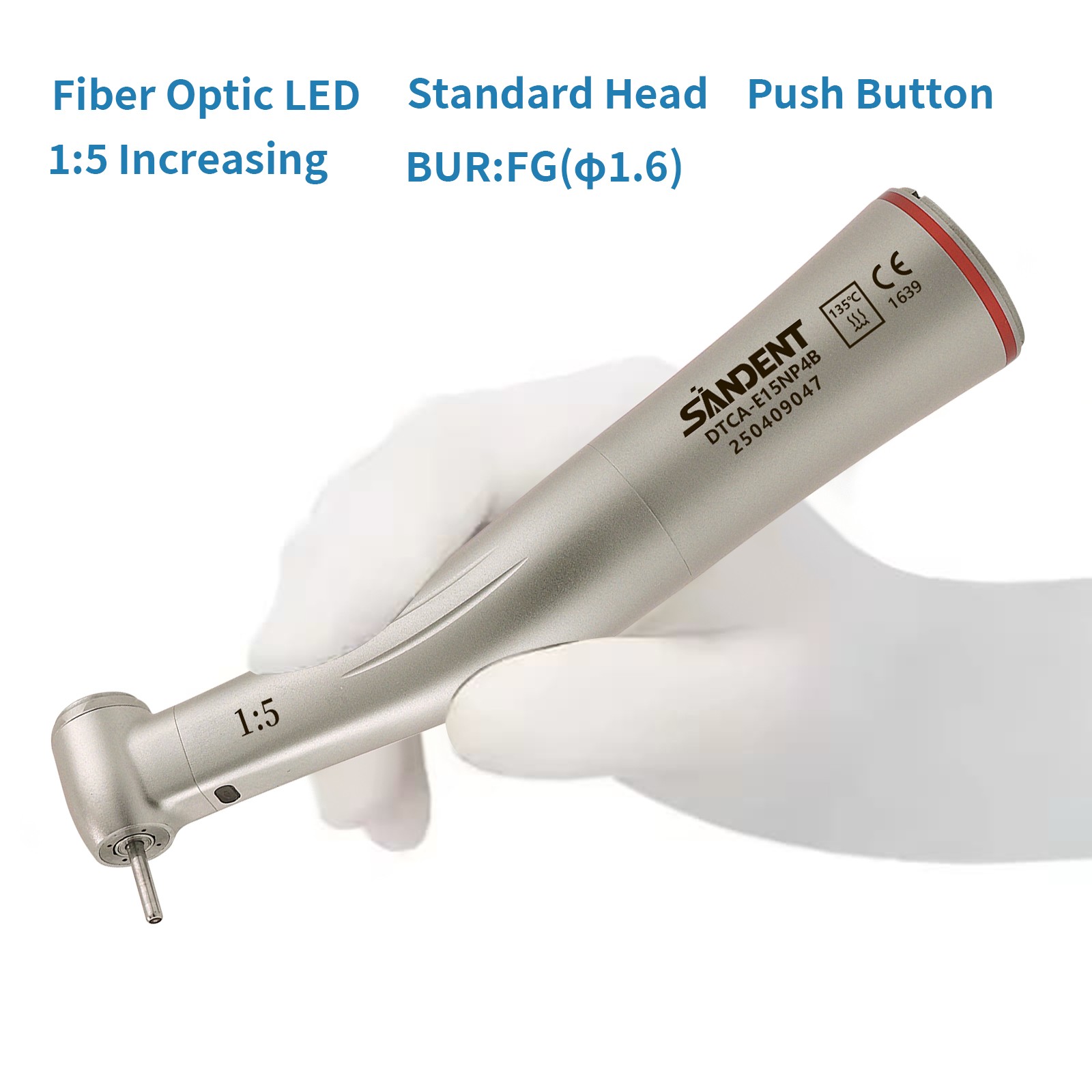 Dental 1:5 LED Handpiece High Speed Contra Angle TI-MAX Fit NSK X95L Z95L