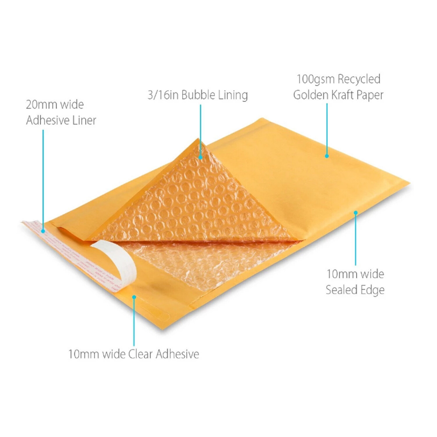14.25″ x 19″ Kraft Self Seal Bubble Mailer Padded Envelope #7 100,250, 500,1000