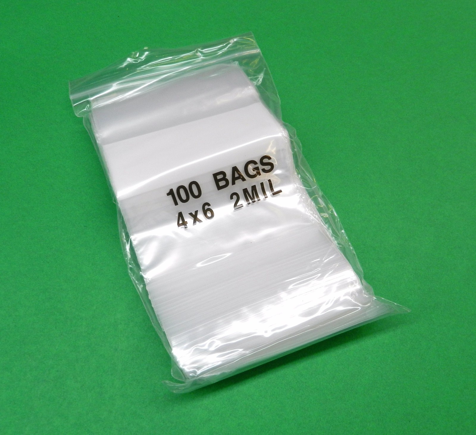 100 Zip Seal Bags 4 x 6 White Block 2mil Poly 4″x6″ Writable Resealable Clear