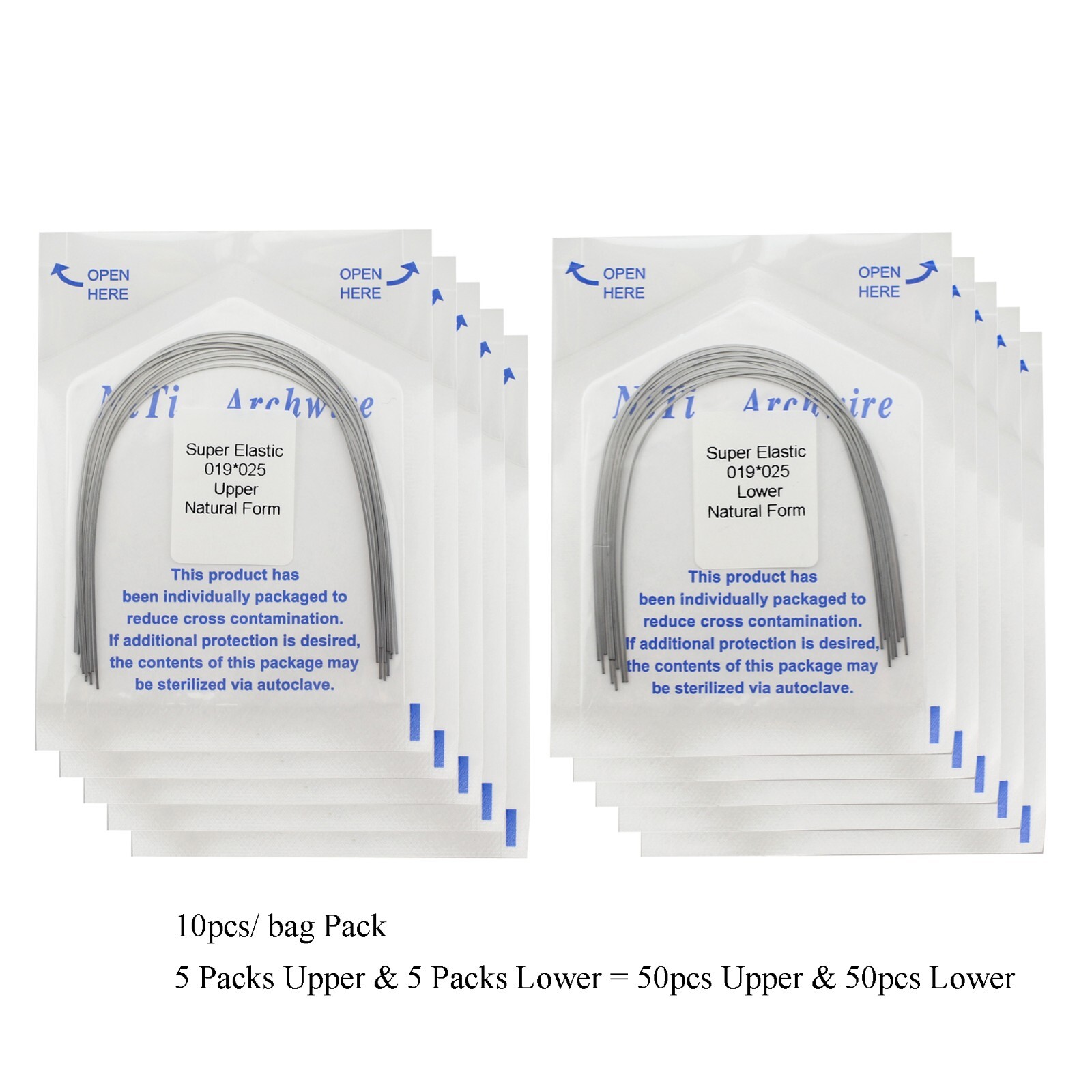 100pc Dental Orthodontic Arch Wires Niti Rectangular Round Natural 1622 012 016