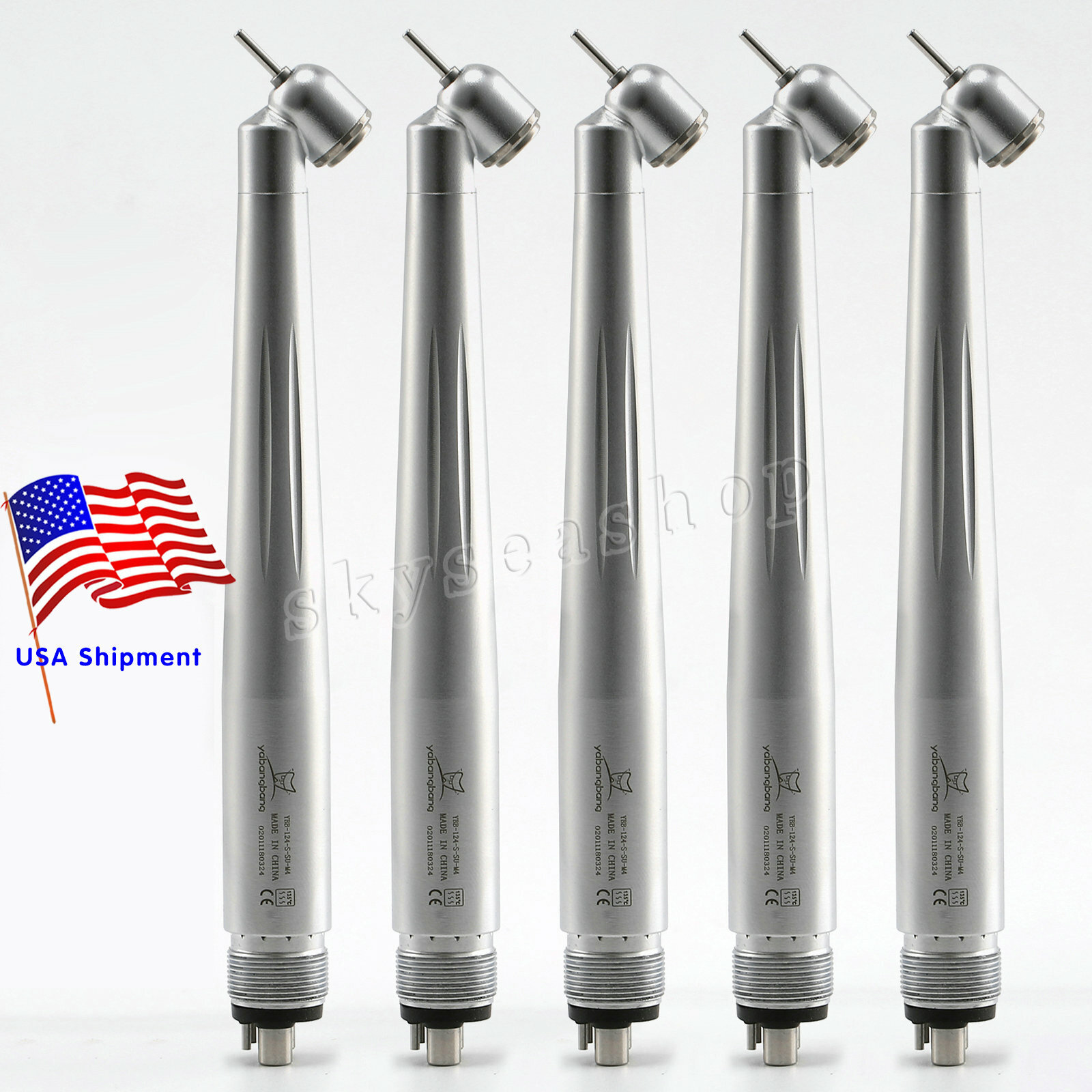 Dental 45 Degree Angle High Speed Surgical Handpiece Push Button 4-Hole Connect