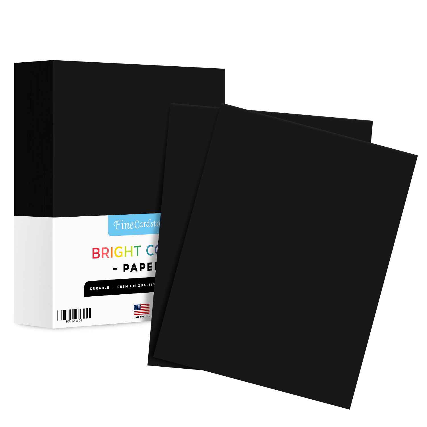 Black Bright Color Paper, 24lb Bond (90GSM), 8.5 x 11, 500 Sheets