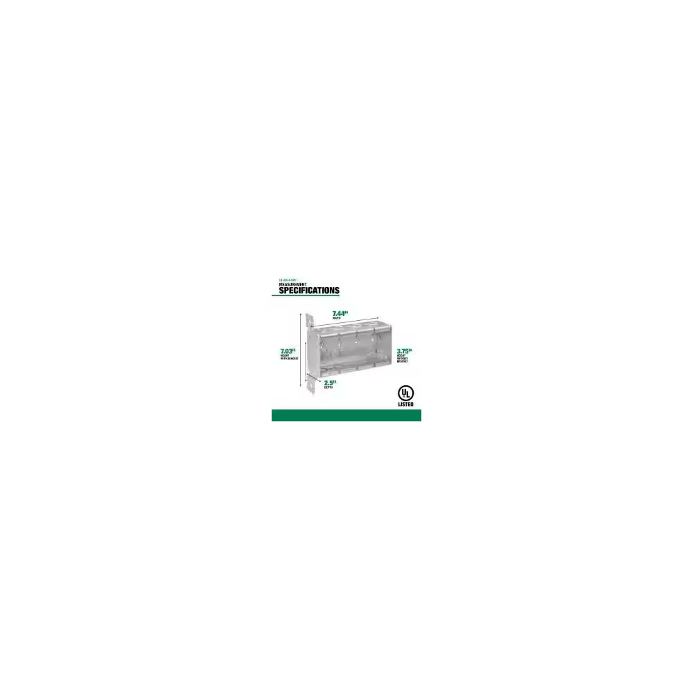 2-1/2 In. D Steel Metallic 4-Gang Welded Switch Box with 18 Cko’S and F Bracket,