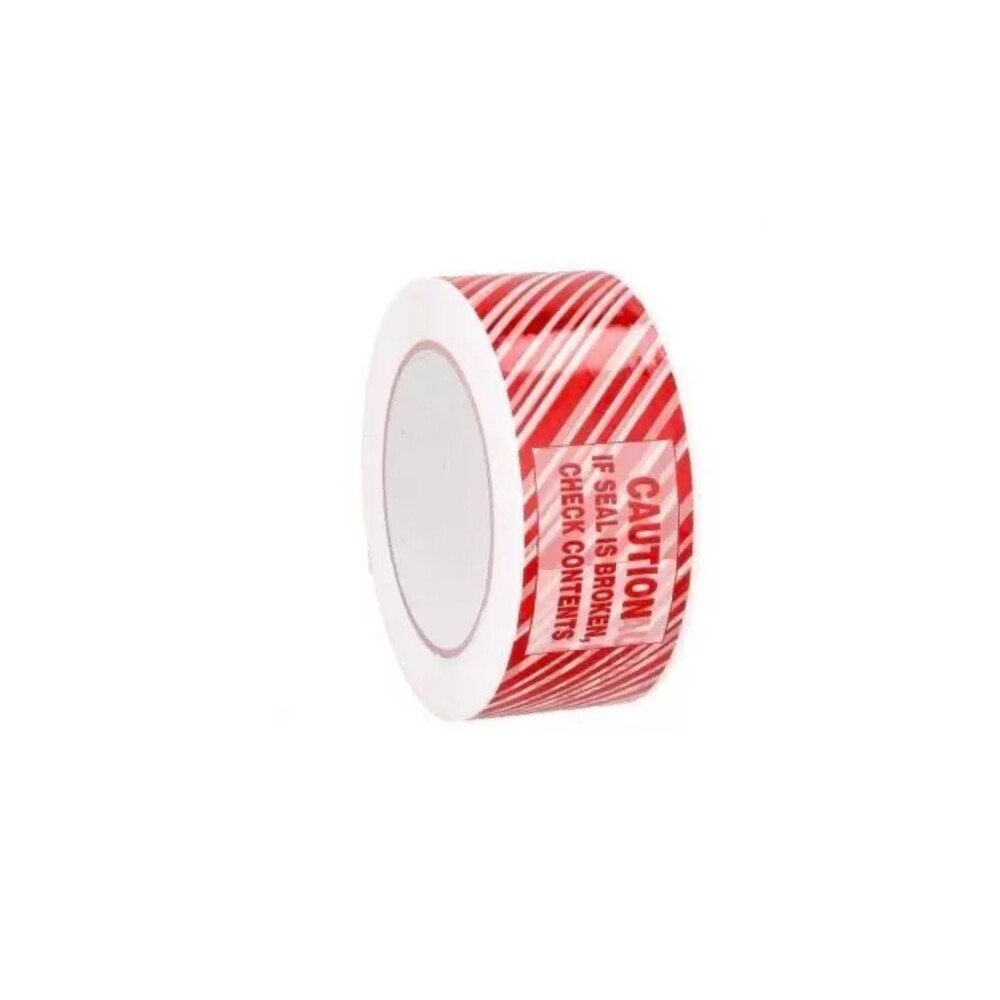 Tamper Evident Security Tape 1.9 Mil Red Stripes 2″ x 110 Yards [36 Rolls]