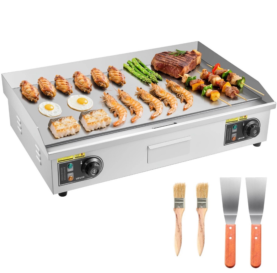 VEVOR Commercial Electric Griddle Countertop Flat Top Grill 28.54 x 15.75 inches