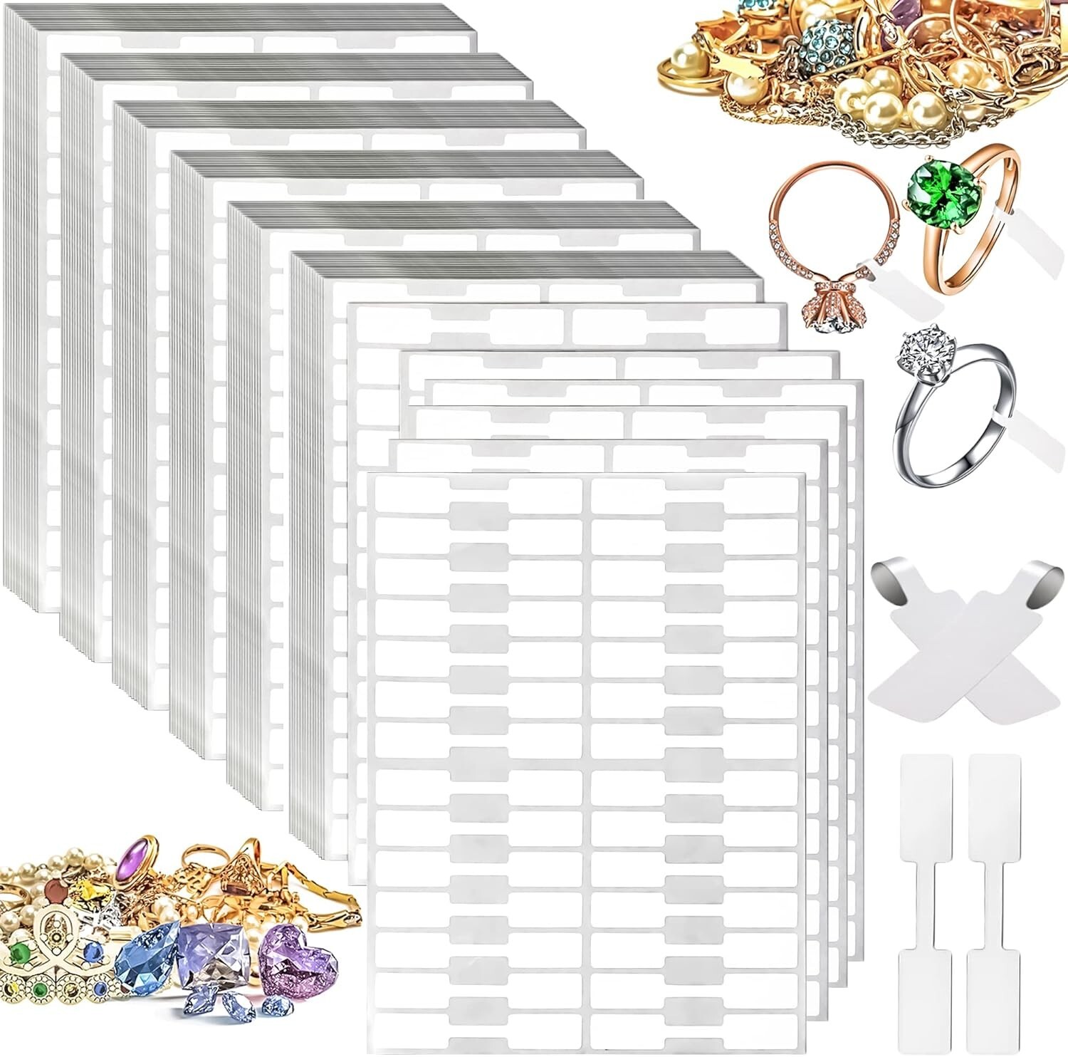 2000 Pcs Blank Jewelry Price Tags Jewelry Stickers Necklace Ring Display Labels